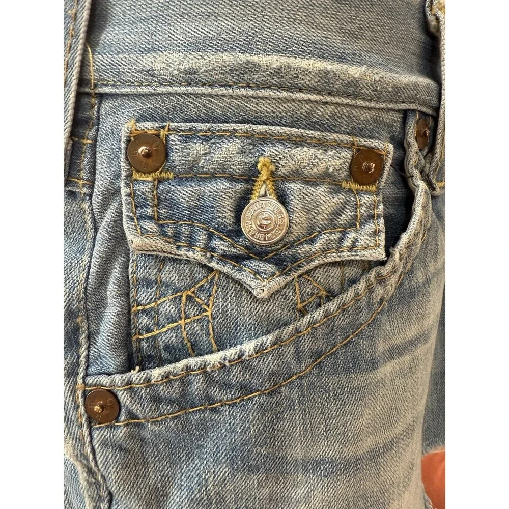 Y2K True Religion Cutoff Mini Skirt Cyberpunk Rocker Denim Low Rise repurposed